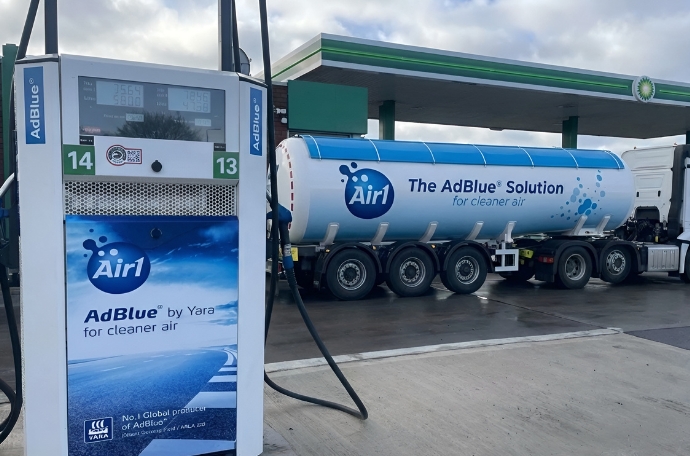 Air1 truck in a petrol station 