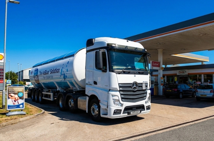 Truck in a petrol station 